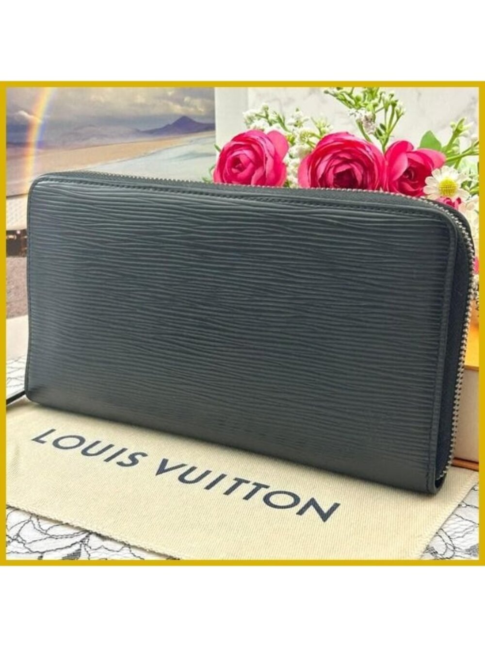 Louis Vuitton Epi Zippy Organizer Noir Wallet